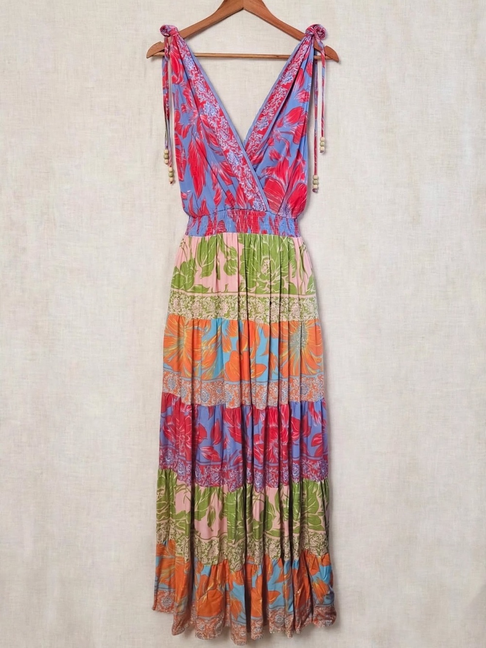 Sam and Jess Skye Maxi Dress Petite PL Serene Sky Floral Tiered Boho